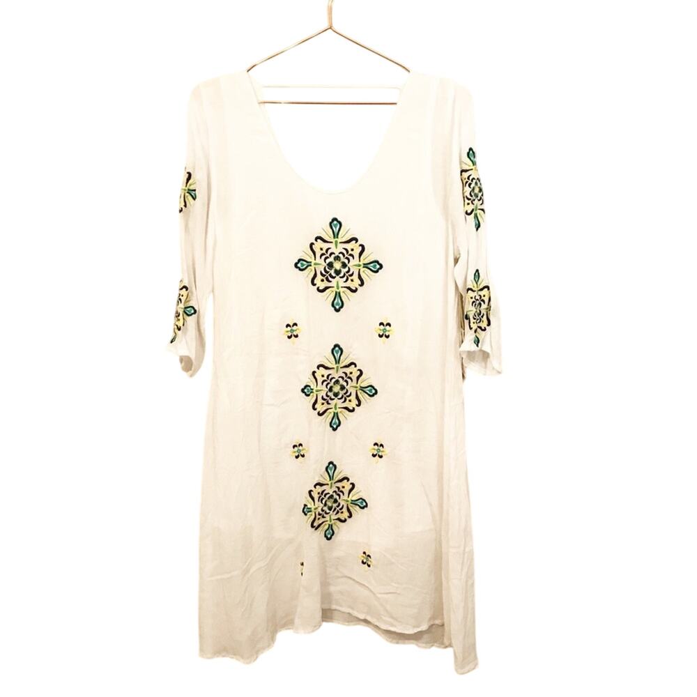 Green Dragon sheath embroidered floral dress size small NWT